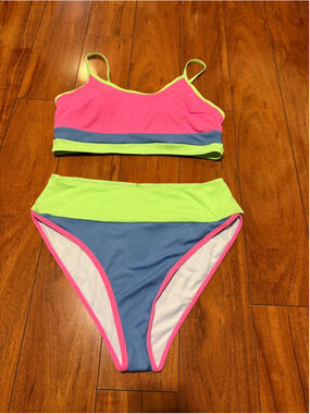 Women's POP VIL Bikini Set Plus Size xxL Pink Blue Green